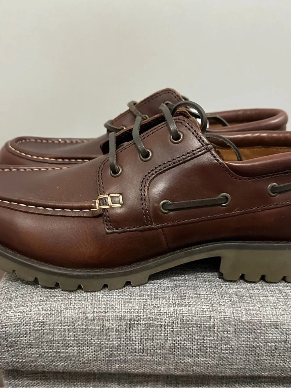 Samuel Windsor Men's Leather Lace-up Boat Deck Shoes Size 10.5